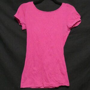 SEDUCTIONS | medium | Solid Pink Short Sleeve Round Neck Shirt